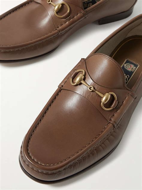 backless gucci loafers|Gucci horsebit detailed leather loafers.